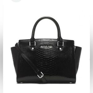 Michael Michael Kors Stemla Embossed Leather Satchel